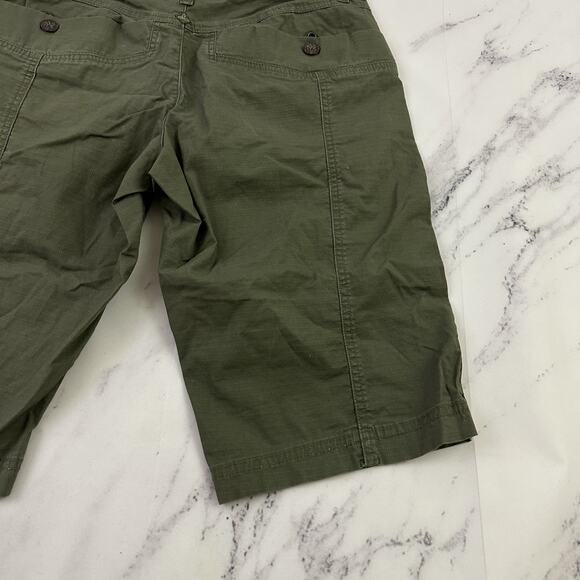 Prana Womens Bermuda Shorts Size 4 Olive Green Larissa Knicker Cotton - Picture 9 of 10